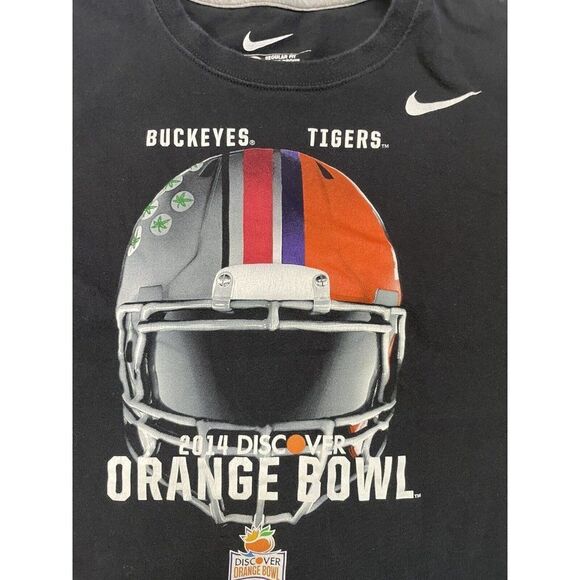 Nike Buckeyes Vs Tigers Orange Bowl 2014 Graphic T-shirt Men Large Black - Picture 2 of 5